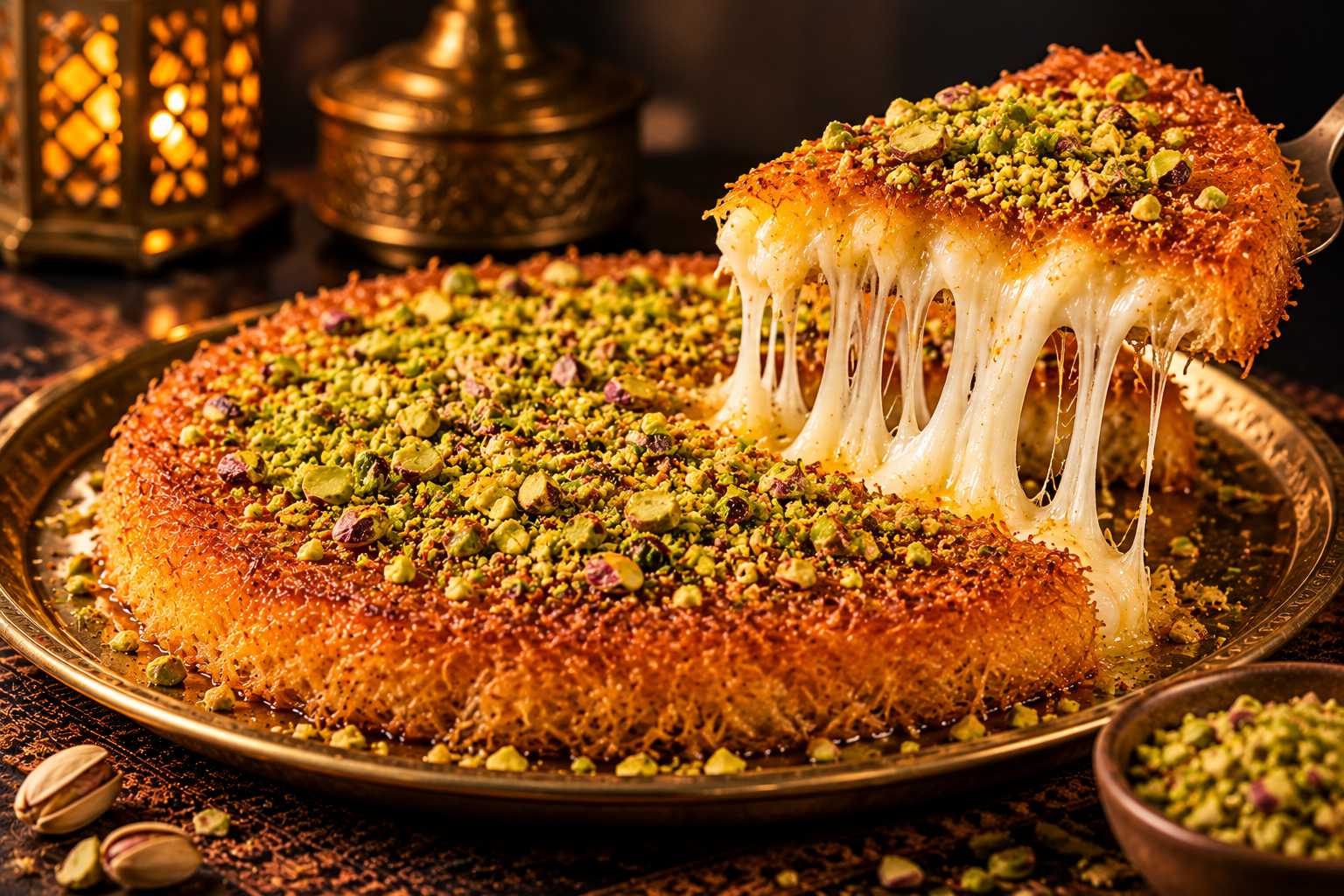 Royal Cheese Kunafa with Pistachio Crumb