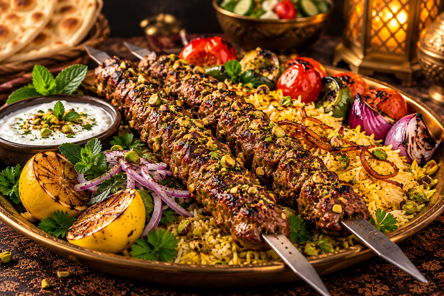 Smoked Pistachio Lamb Kebab