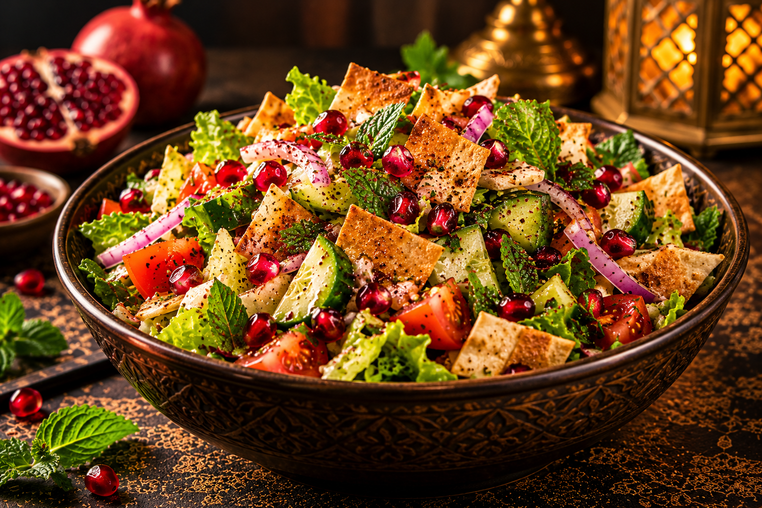 Crisp Pomegranate Fattoush Salad